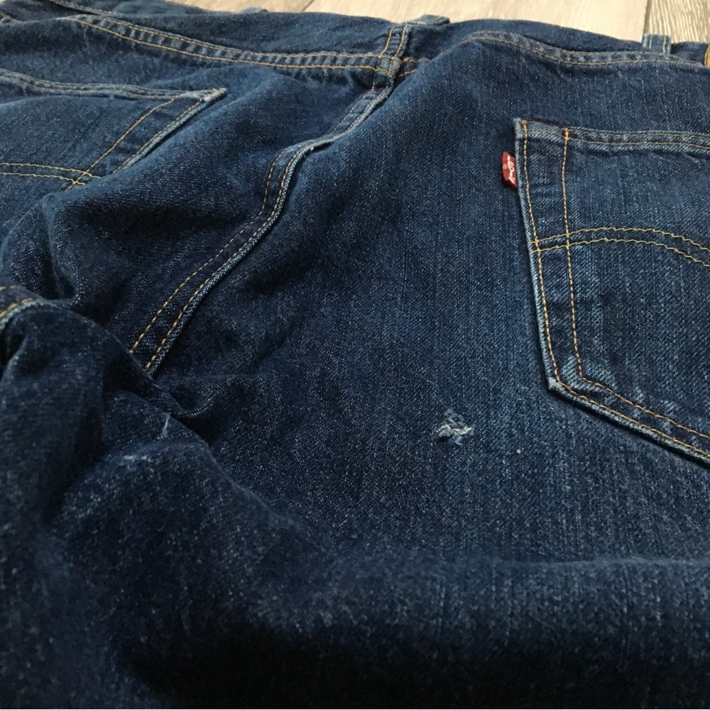 Levis 501 Jeans W38 L32 Blue Straight Button Fly Denim - Picture 7 of 11